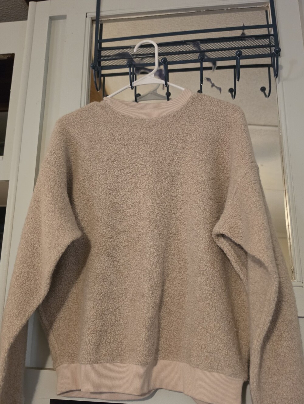 Plush Crewneck Teddy Sweater - Cream